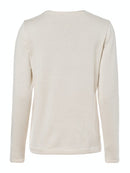 Plain Ribbed Round Neck Jumper - Ivory