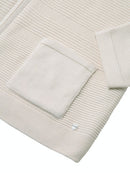 Plain Ribbed Cardigan - Ivory