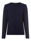 Plain Ribbed Round Neck Jumper - Power Navy