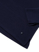 Plain Ribbed Round Neck Jumper - Power Navy