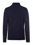 Plain Ribbed Cardigan - Power Navy