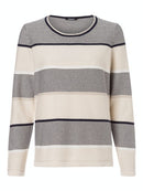 Boho Vibes Stripe Round Neck Jumper - Ivory