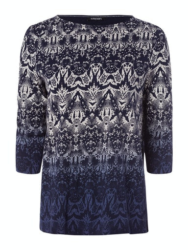 Boho Vibes Long Sleeve T-shirt - Ink Blue