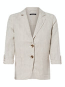 City Safari Linen Blazer - Light Sand