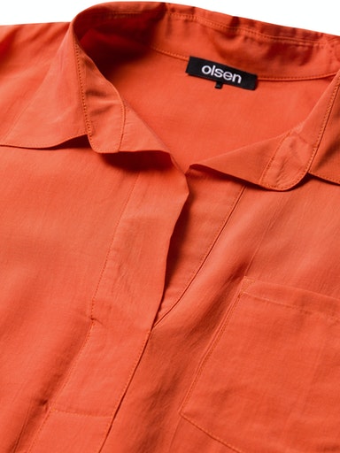 Good Vibes Long Sleeve Blouse - Deep Orange