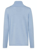 Foldover Neck Jumper - Light Blue