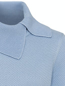 Foldover Neck Jumper - Light Blue