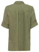 Short Sleeve Woven Blouse - Sage