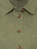Short Sleeve Woven Blouse - Sage
