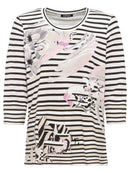 Long Sleeve Print T-Shirt - Off White