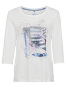 Olsen Long Sleeves Print T-Shirt - Off White