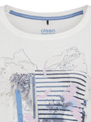 Olsen Long Sleeves Print T-Shirt - Off White
