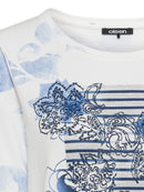 Long Sleeves Print Jumper - Cornflower Blue