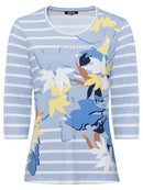 Long Sleeve Print T-Shirt - Sky