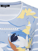 Long Sleeve Print T-Shirt - Sky