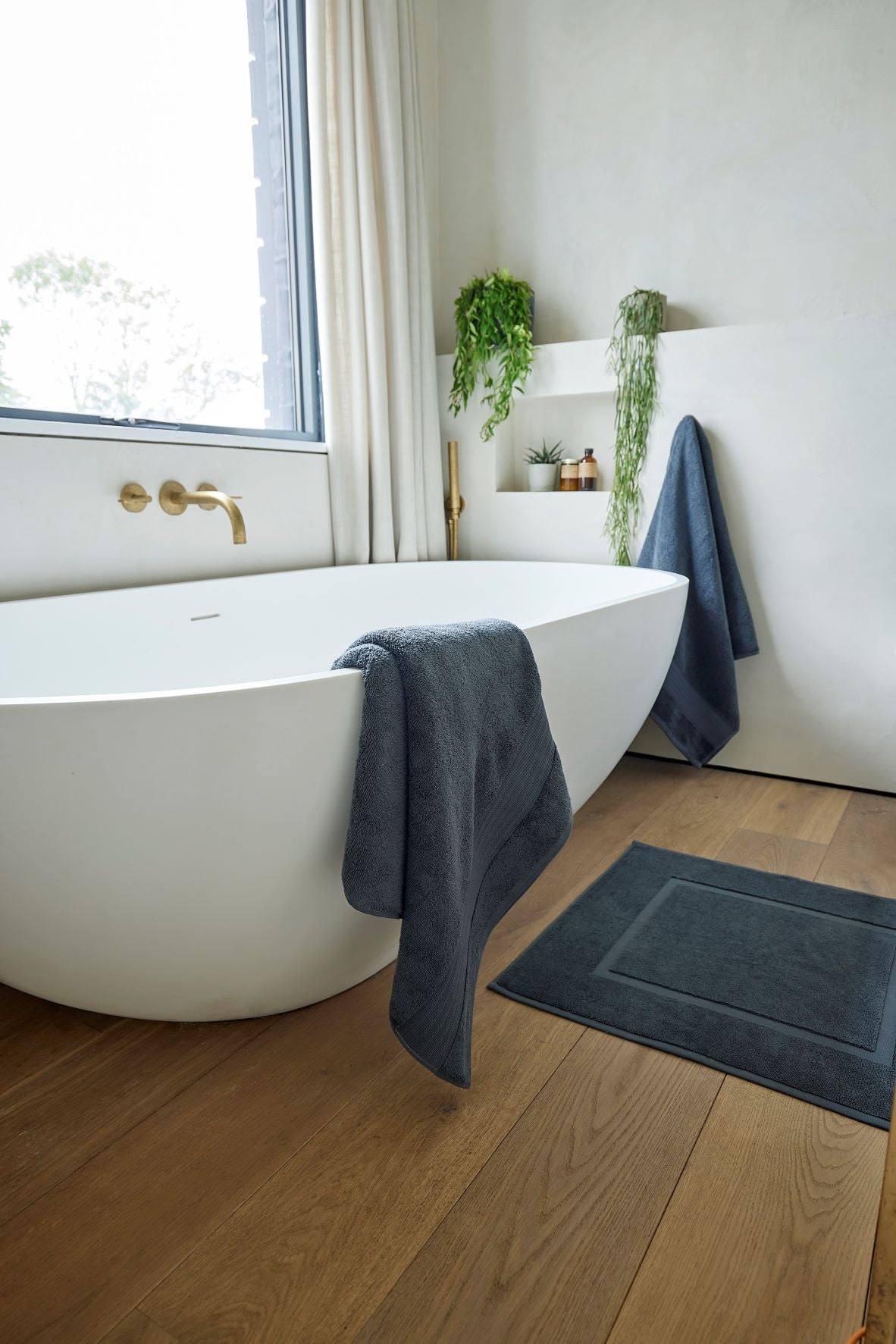 Organic Eco Twist Shower Mat Cinder