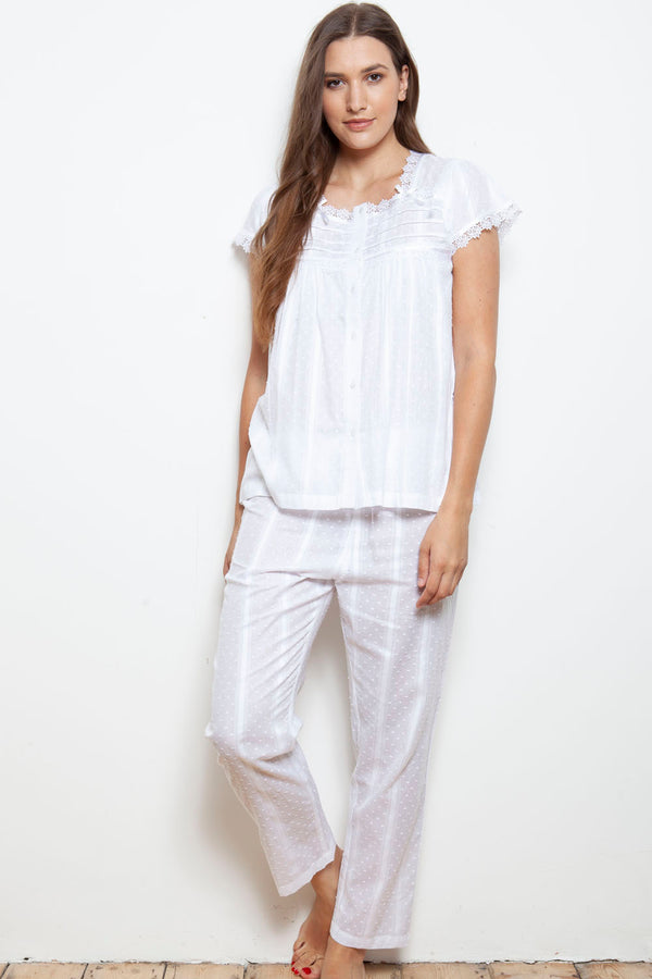 Cap Sleeve Pyjama - White