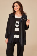 Panelled Jersey Jacket - Black