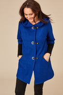 Eyelet Closure Wool Coat - Royal