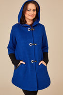 Eyelet Closure Wool Coat - Royal