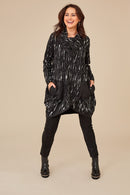 2 Tone Print Jacket - Black/white