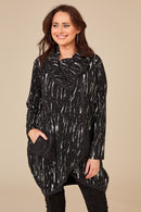 2 Tone Print Jacket - Black/white