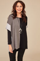 Tone Square Jumper - Black/grey