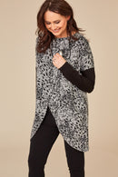 Animal Cut Away Top - Black/silver