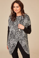 Animal Cut Away Top - Black/silver