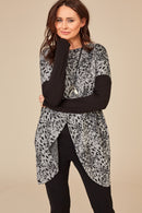 Animal Cut Away Top - Black/silver