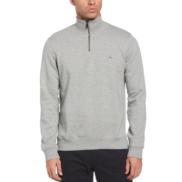 Fleece 1/4 Zip Knit - Rain Heather