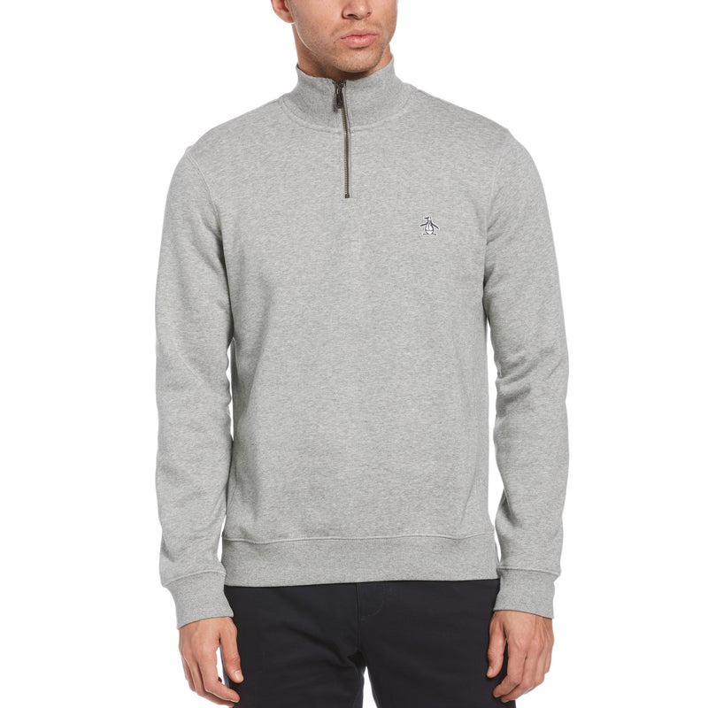 Fleece 1/4 Zip Knit - Rain Heather