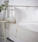 Plain Dyed Cotton Flannelette Flat Sheet - Cream