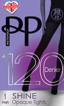 120 Denier Shine Opaque Tights - Black