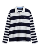 Stripe Heavy Rugger Polo - Evening Blue