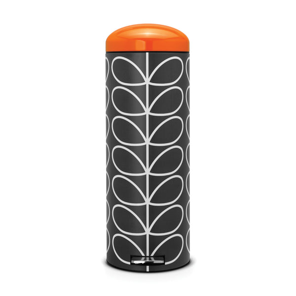 Orla Kiely Retro Slimline Bin 20 Litre Charcoal