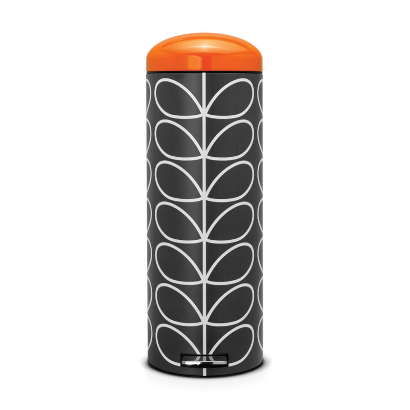 Orla Kiely Retro Slimline Bin 20 Litre Charcoal