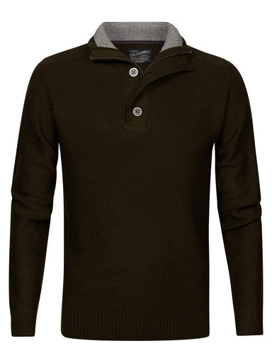 3 Button Knit - Desert Palm