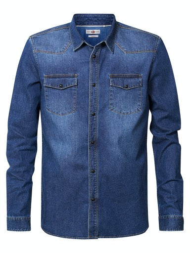 Long Sleeve Denim Shirt - Dark Indigo
