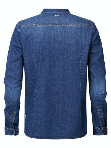 Long Sleeve Denim Shirt - Dark Indigo