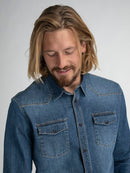 Long Sleeve Denim Shirt - Dark Indigo