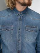 Long Sleeve Denim Shirt - Dark Indigo