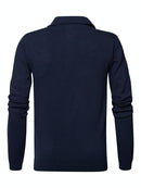 1/4 Zip Knit - Dark Sapphire
