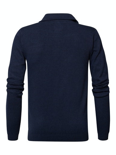 1/4 Zip Knit - Dark Sapphire