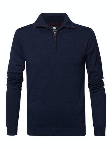 1/4 Zip Knit - Dark Sapphire