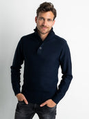 3 Button Knit - Dark Sapphire