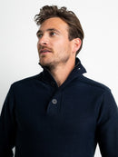 3 Button Knit - Dark Sapphire