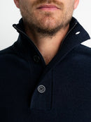 3 Button Knit - Dark Sapphire