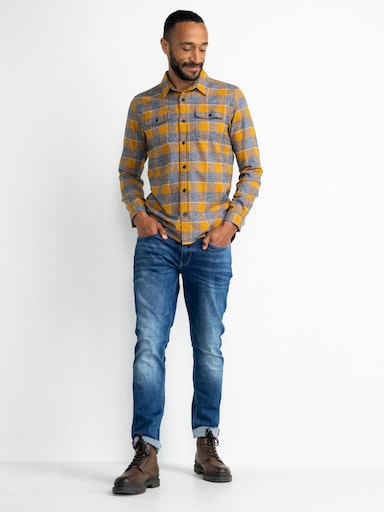 Long Sleeve Check Shirt - Dark Gold
