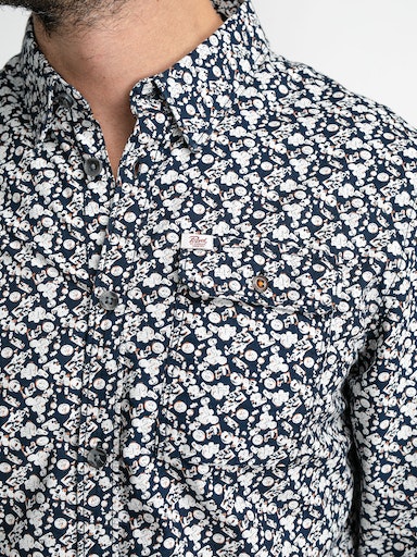 All Over Print Shirt - Midnight Navy